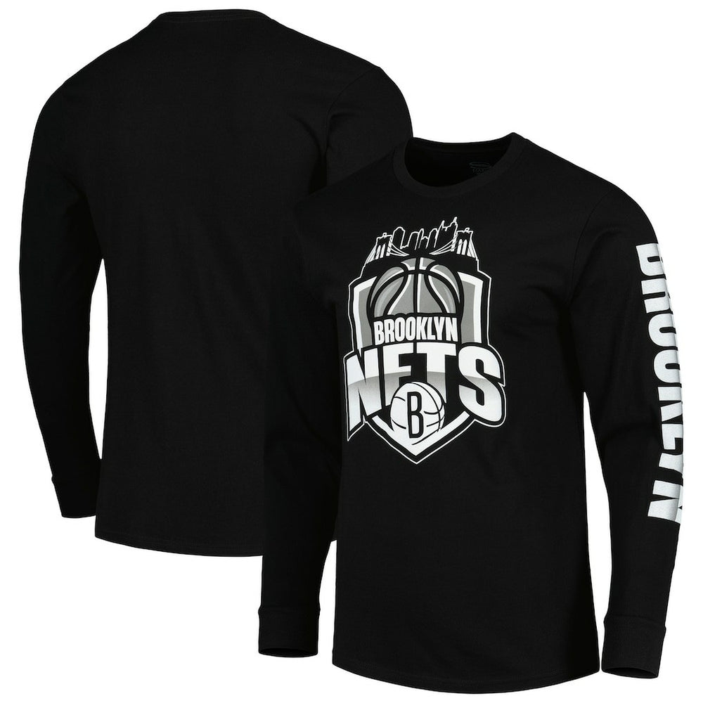 Brooklyn Nets Stadium Essentials Unisex NBA Crest Long Sleeve T-Shirt Black - NBA