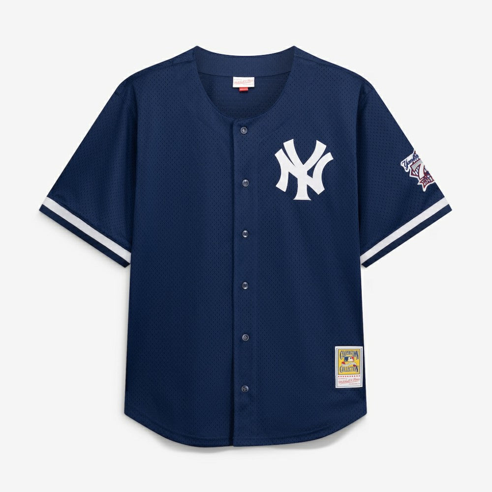 Derek Jeter New York Yankees Mitchell & Ness Cooperstown Collection Mesh Batting Practice Button-Up Jersey - MLB