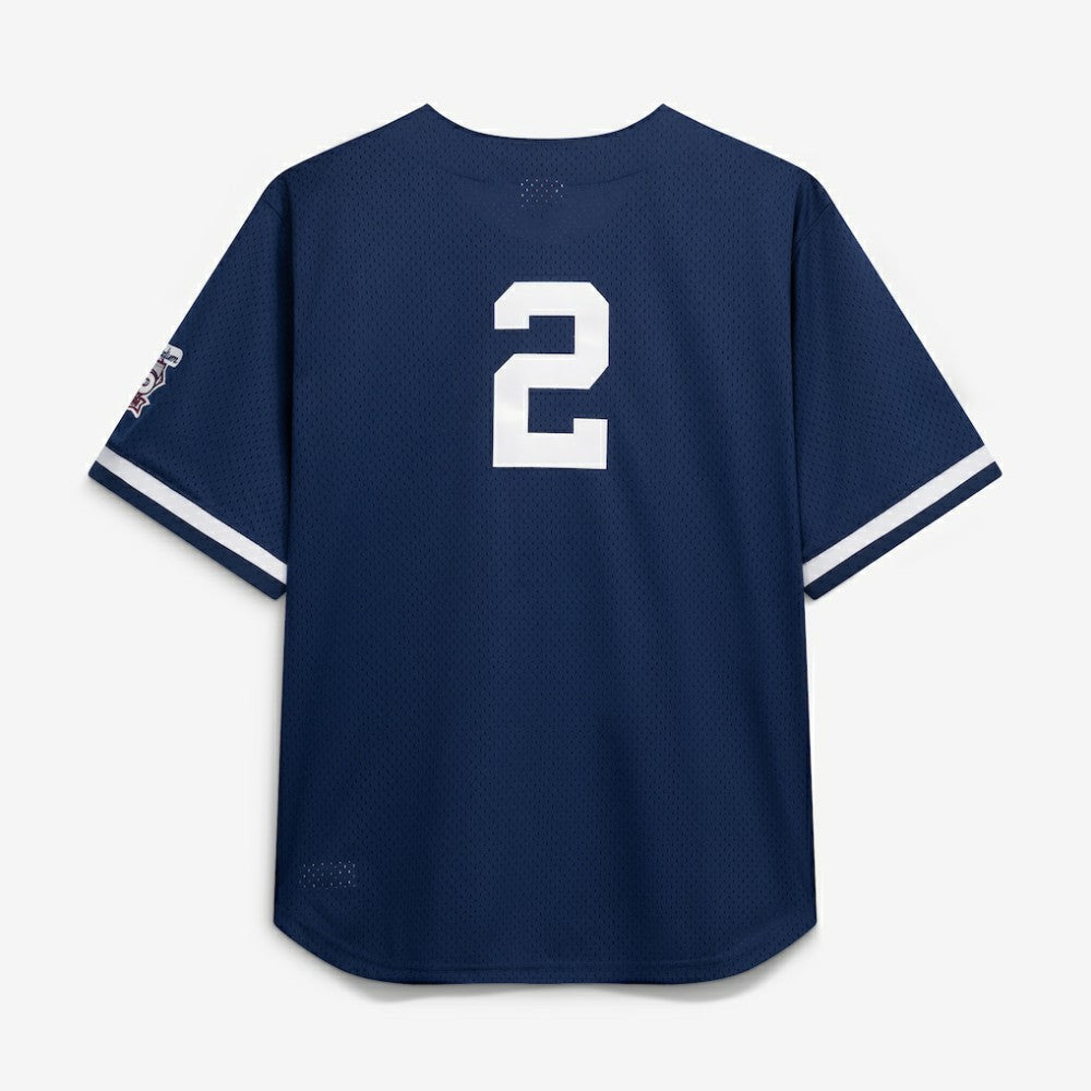 Derek Jeter New York Yankees Mitchell & Ness Cooperstown Collection Mesh Batting Practice Button-Up Jersey - MLB