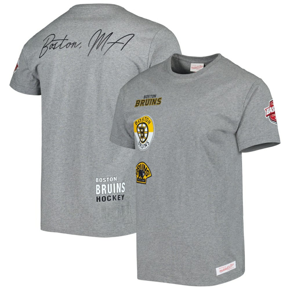 Boston Bruins Mitchell & Ness City Collection T-Shirt - Heather Gray - NHL