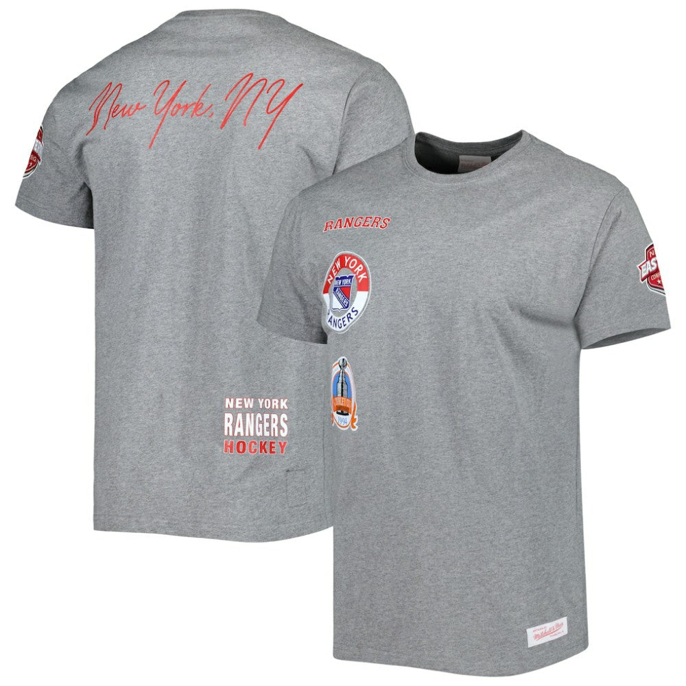 New York Rangers Mitchell & Ness City Collection T-Shirt - Heather Gray - NHL