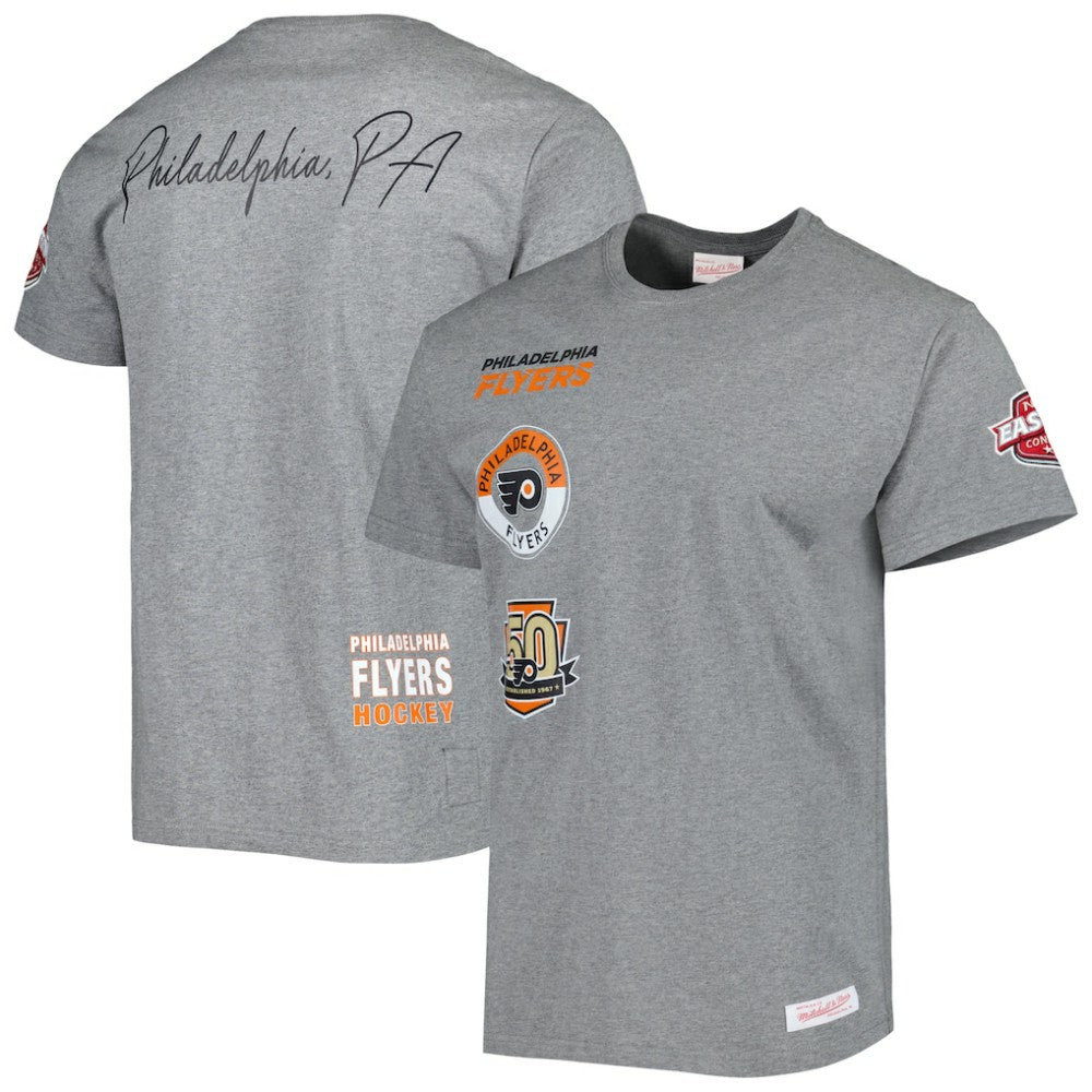 Philadelphia Flyers Mitchell & Ness City Collection T-Shirt - Heather Gray - NHL
