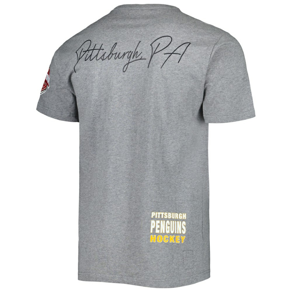 Pittsburgh Penguins Mitchell & Ness City Collection T-Shirt - Heather Gray - NHL