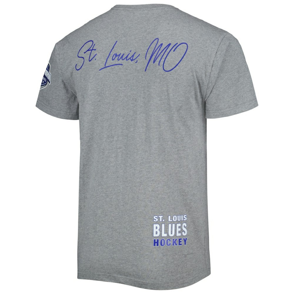 St. Louis Blues Mitchell & Ness City Collection T-Shirt - Heather Gray - NHL
