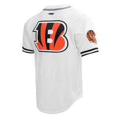 Joe Burrow Cincinnati Bengals Pro Standard Mesh Baseball Button-Up T-Shirt White | NFL