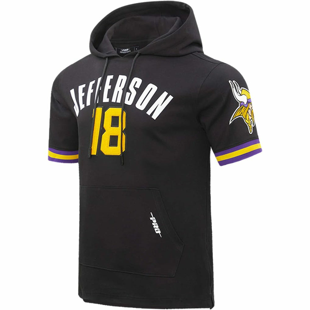Justin Jefferson Minnesota Vikings Pro Standard Player Name & Number Hoodie T-Shirt Black | NFL