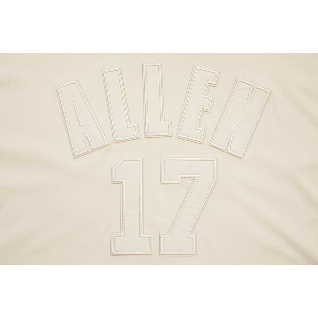 Josh Allen Buffalo Bills Player Name & Number Neutral Short Sleeve Pullover Hoodie Oatmeal | NFL