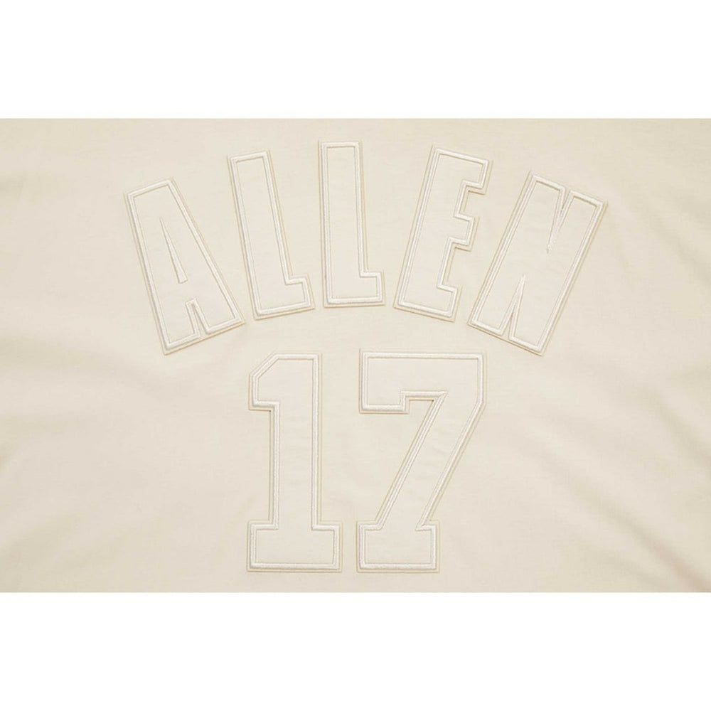 Josh Allen Buffalo Bills Player Name & Number Neutral Short Sleeve Pullover Hoodie Oatmeal | NFL