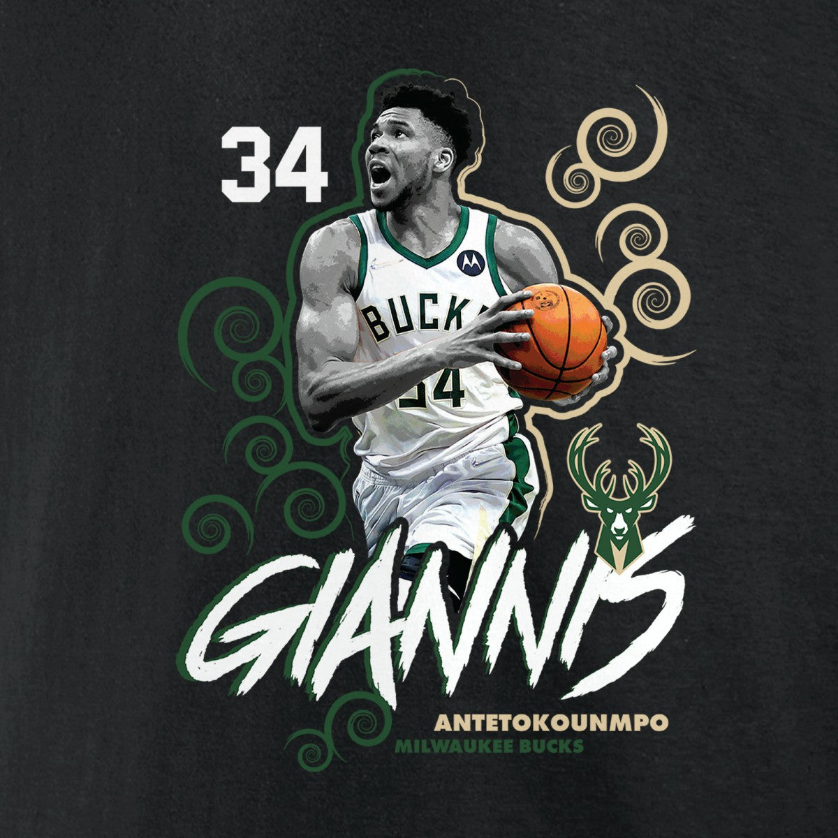 Giannis Antetokounmpo Milwaukee Bucks Competitor T-Shirt Black - NBA