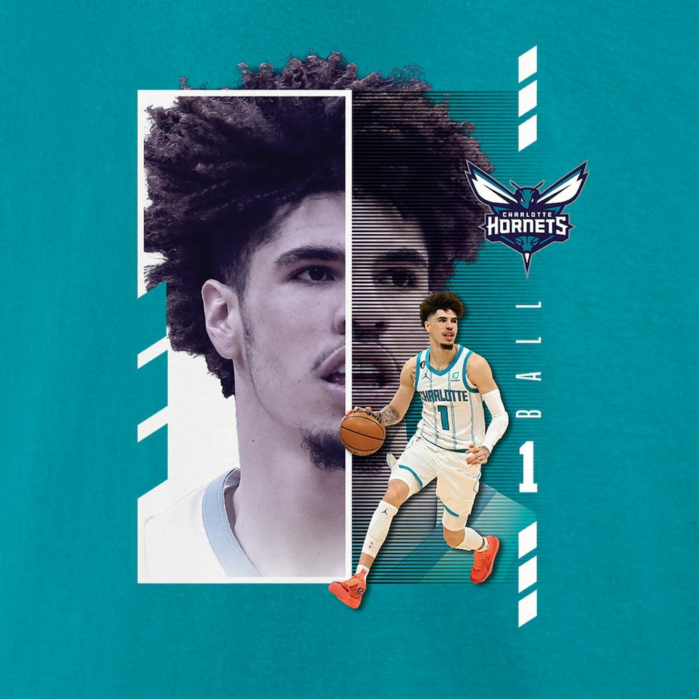 LaMelo Ball Charlotte Hornets Jump Pass T-Shirt Aqua - NBA