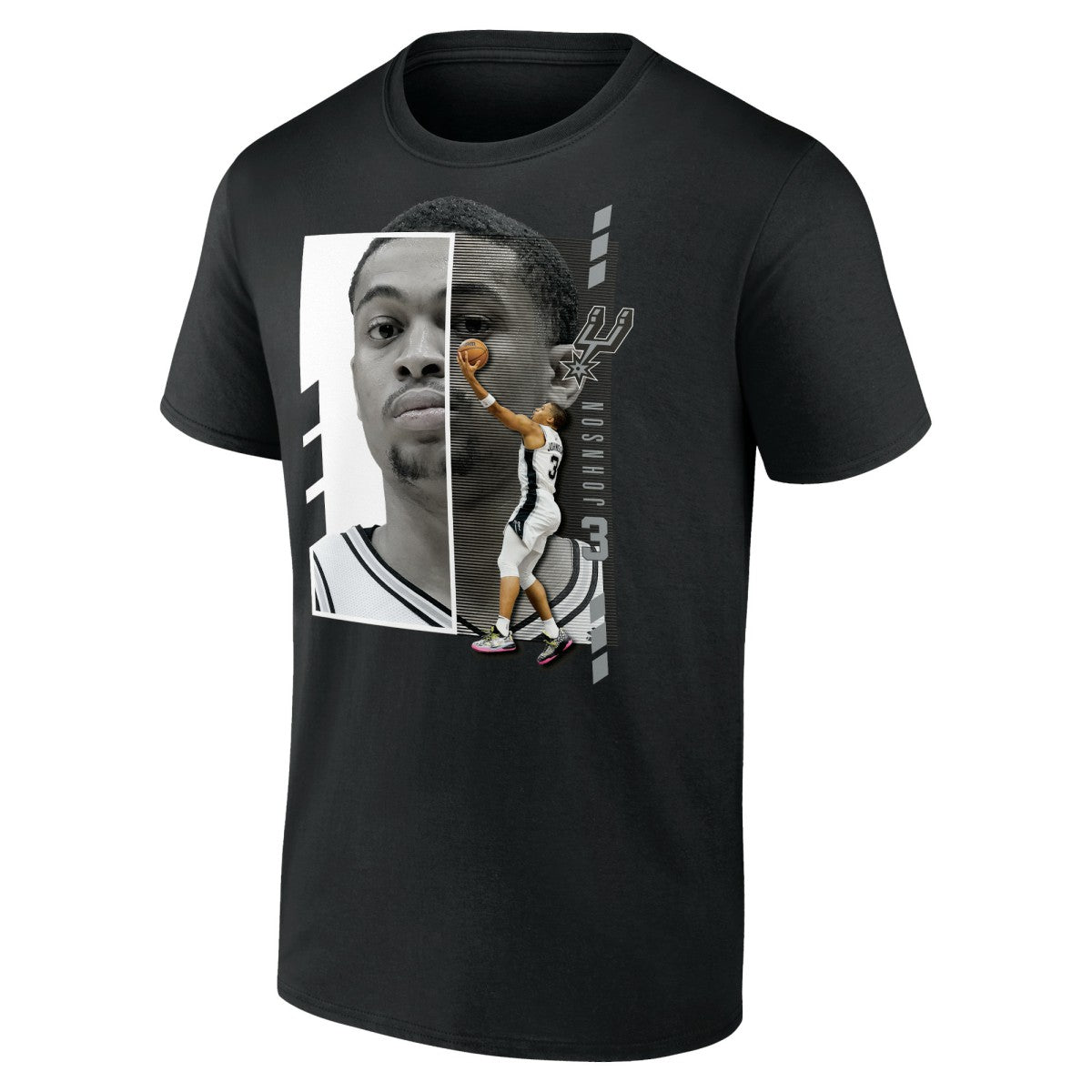 Keldon Johnson San Antonio Spurs Jump Pass T-Shirt Black - NBA