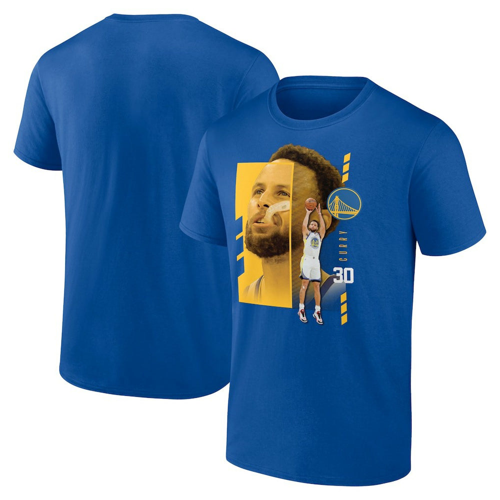 Stephen Curry Golden State Warriors Player Name & Number Jump Pass T-shirt Royal - NBA