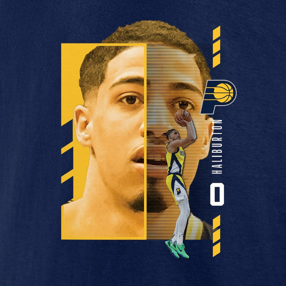 Tyrese Haliburton Indiana Pacers Jump Pass T-Shirt Navy - NBA