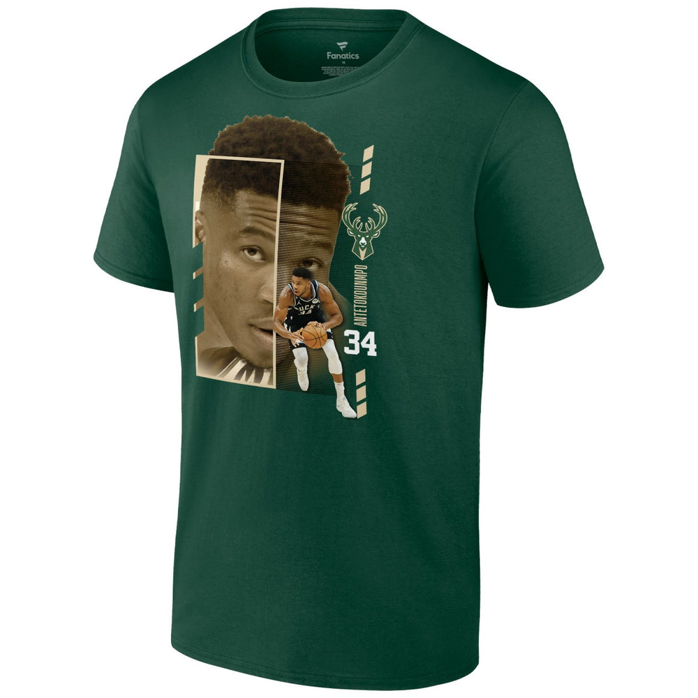 Giannis Antetokounmpo Milwaukee Bucks Jump Pass T-Shirt Green - NBA