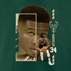 Giannis Antetokounmpo Milwaukee Bucks Jump Pass T-Shirt Green - NBA
