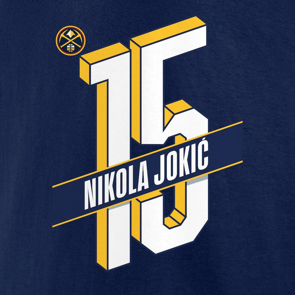 Nikola Jokic Denver Nuggets Full-Court Press Name & Number T-Shirt Navy - NBA