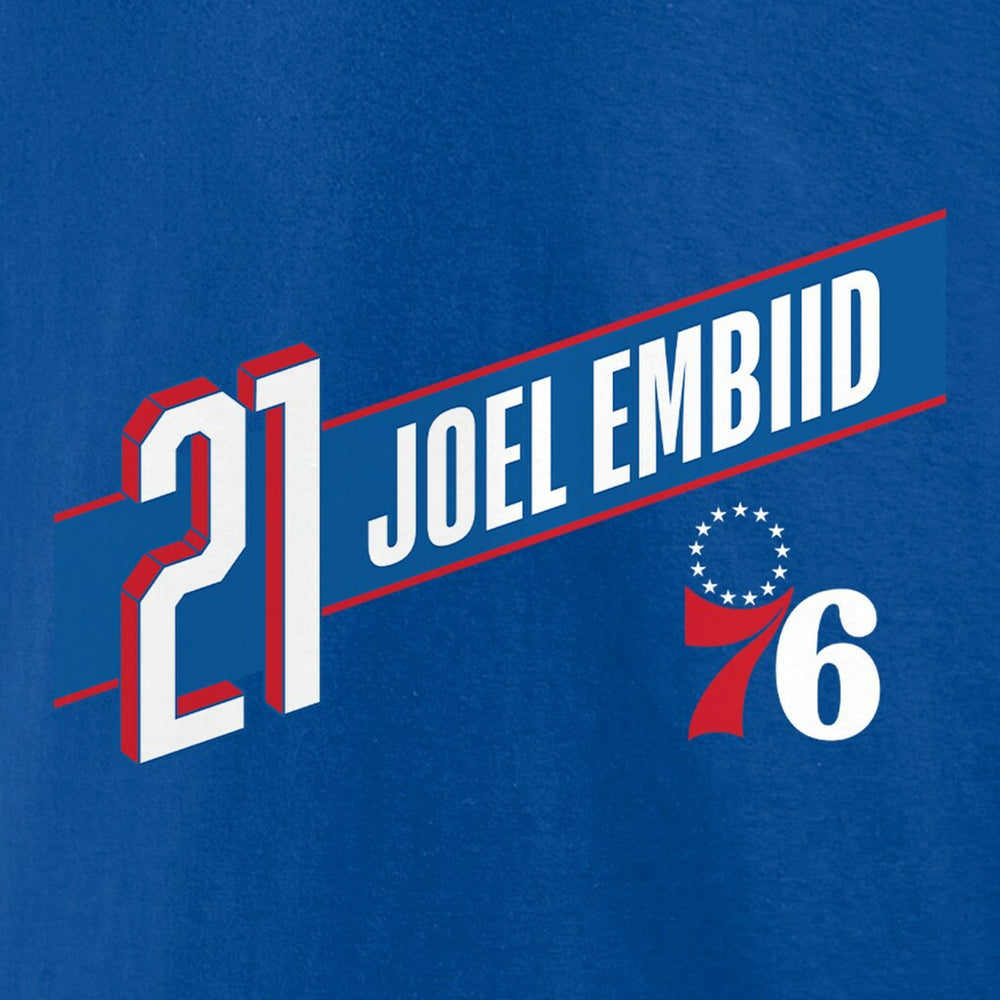 Joel Embiid Philadelphia 76ers Full-Court Press Name & Number T-Shirt Royal - NBA