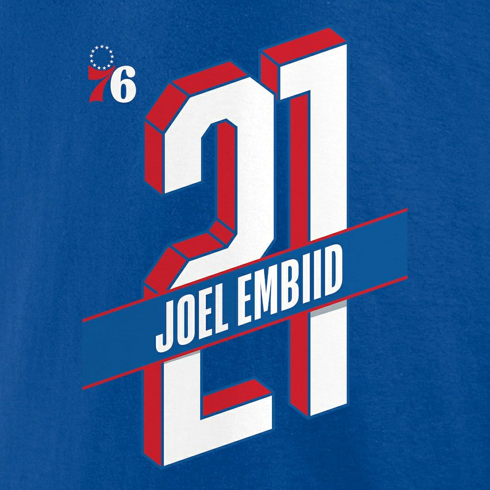Joel Embiid Philadelphia 76ers Full-Court Press Name & Number T-Shirt Royal - NBA