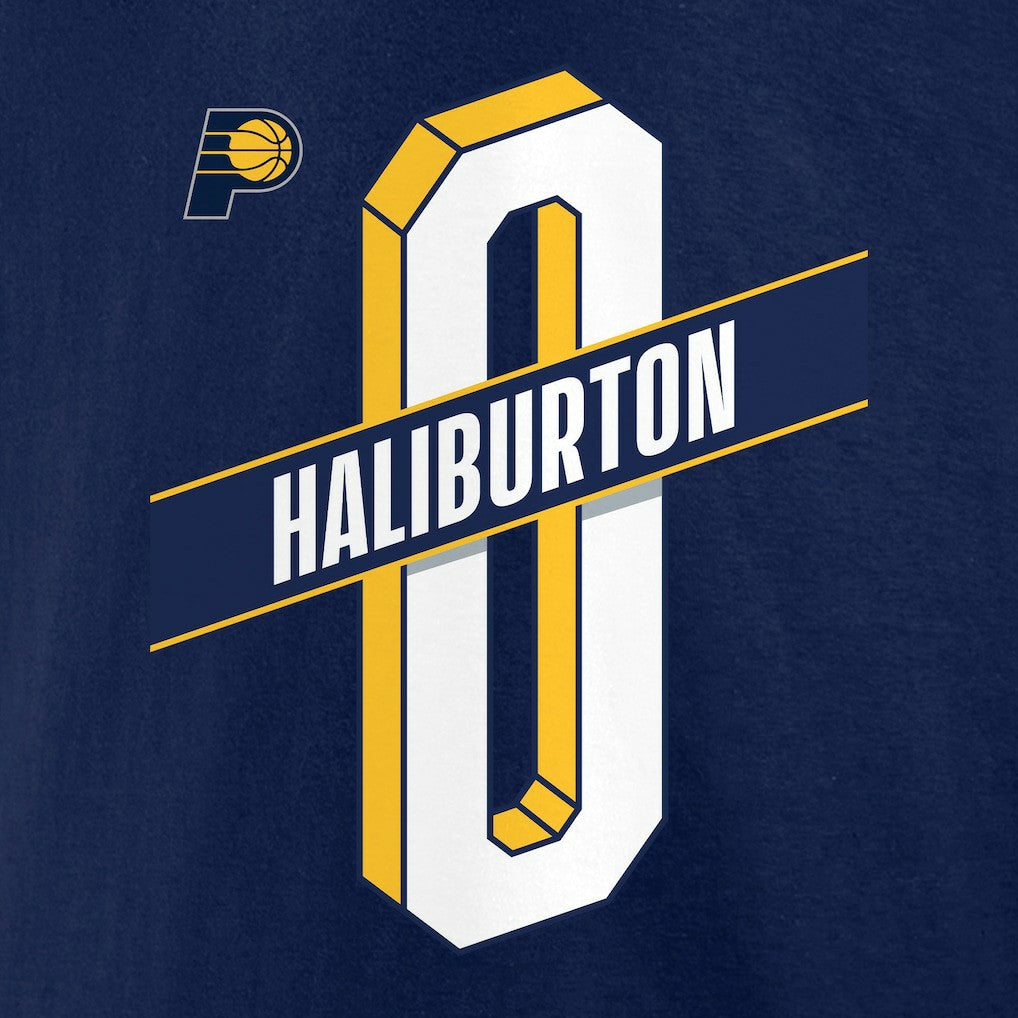 Tyrese Haliburton Indiana Pacers Full-Court Press Name & Number T-Shirt Navy - NBA