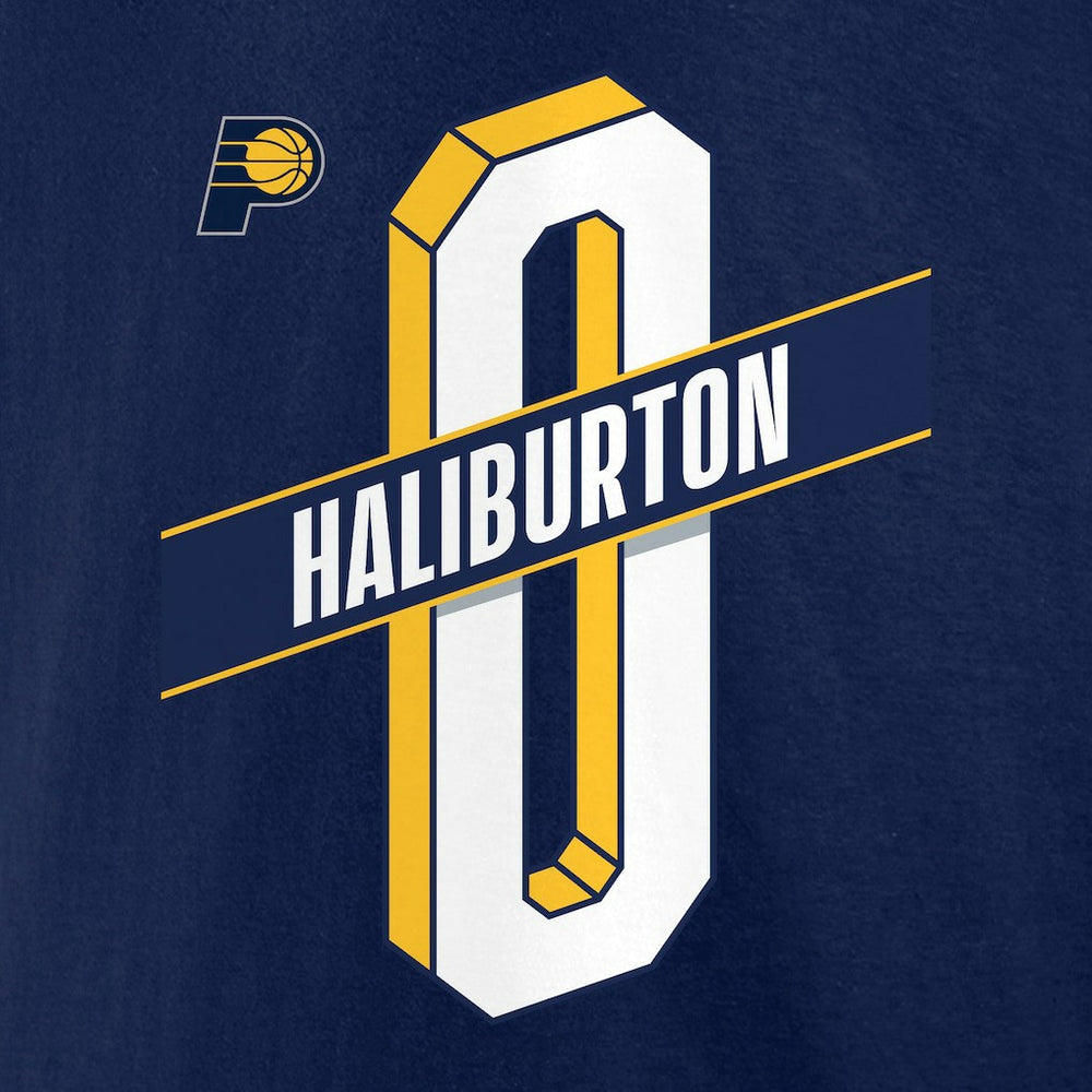 Tyrese Haliburton Indiana Pacers Full-Court Press Name & Number T-Shirt Navy - NBA