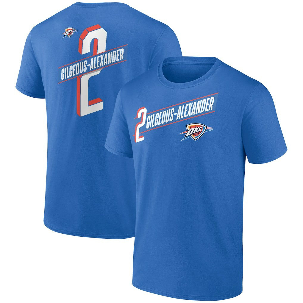 Shai Gilgeous-Alexander Oklahoma City Thunder Full-Court Press Name & Number T-Shirt Blue - NBA