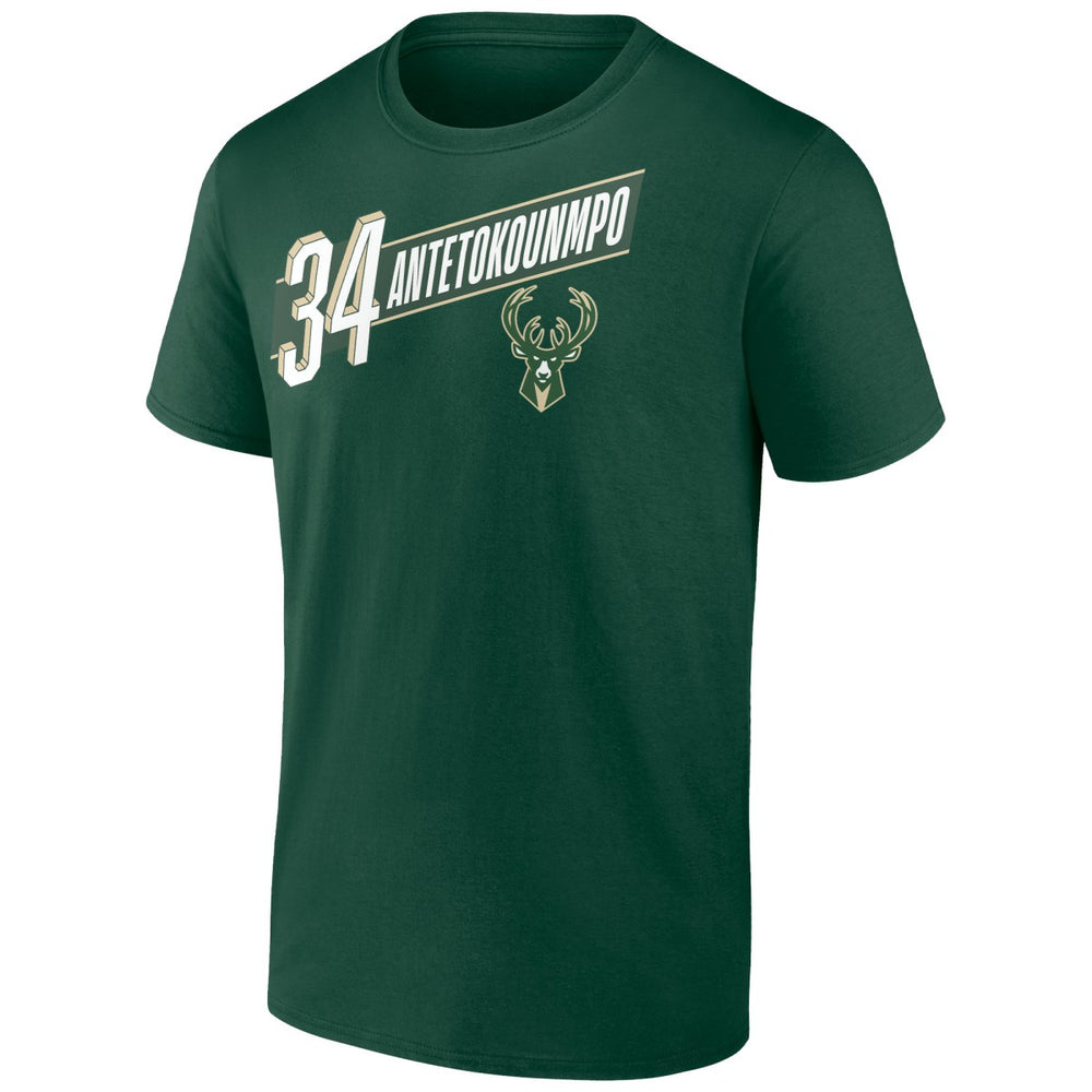 Giannis Antetokounmpo Milwaukee Bucks Full-Court Press Name & Number T-Shirt Green - NBA