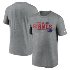 New York Giants Legend Team Shoutout Performance T-Shirt Heather Gray | Nike for Sale