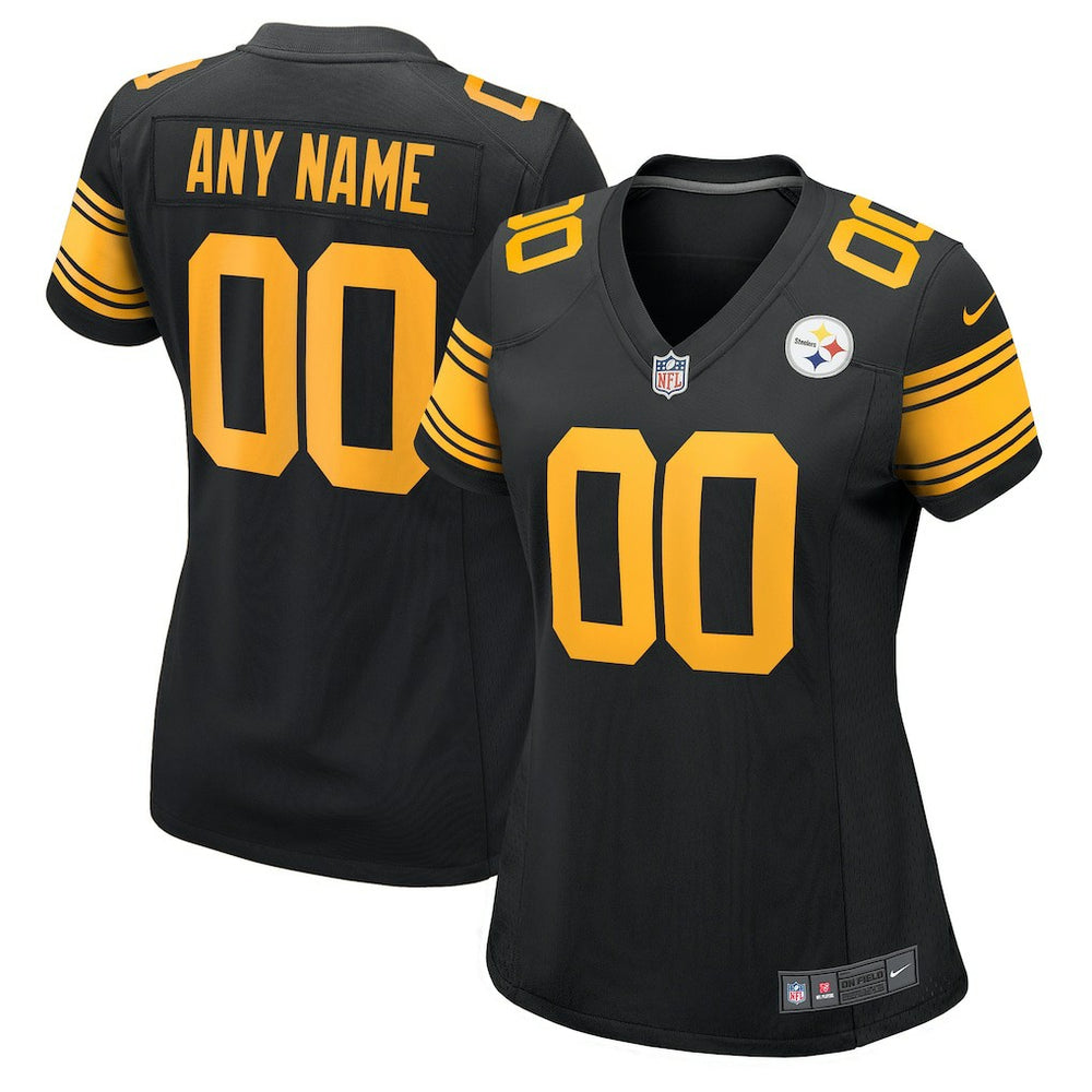 Pittsburgh Steelers Women's Alternate Custom Game Jersey Black | Nike for Sale