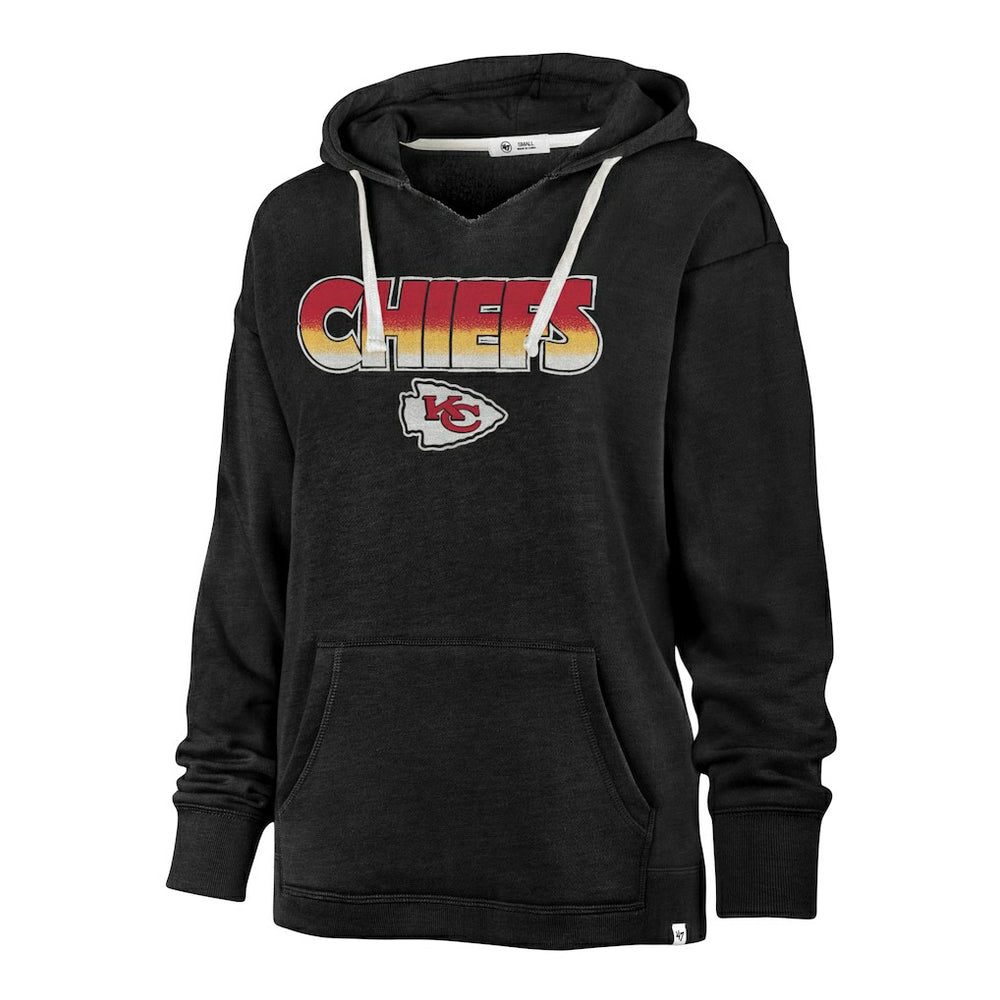 Kansas City Chiefs '47 Women's Color Rise Kennedy Pullover Hoodie Black | 47 brand