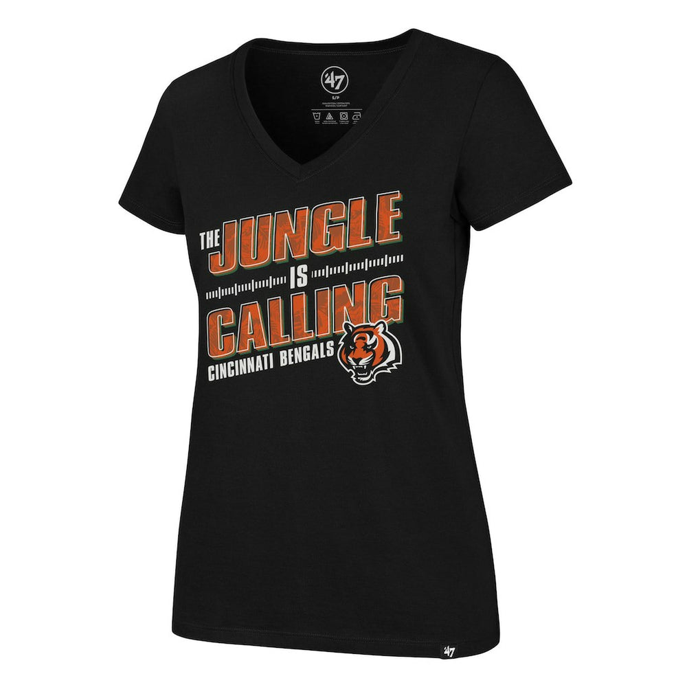Cincinnati Bengals '47 Women's Team Regional Ultra Rival V-Neck T-Shirt Black | 47 brand