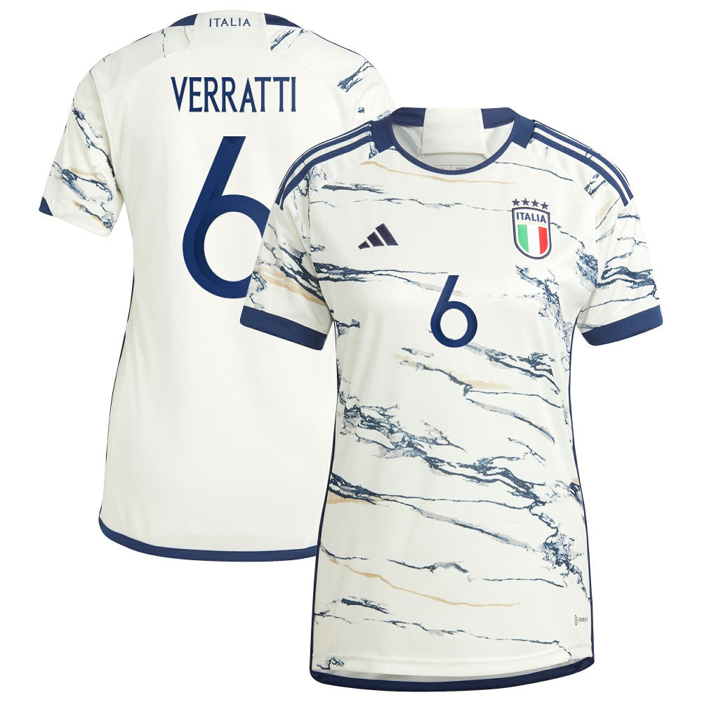 Marco Verratti Italy National Team Women's 2023 Away Replica Jersey White | Adidas Online