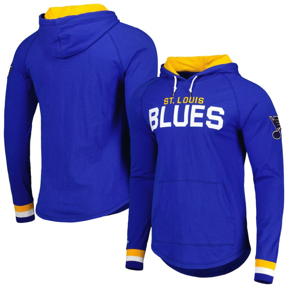 St. Louis Blues Mitchell & Ness Legendary Slub Hoodie Long Sleeve T-Shirt - Blue - NHL