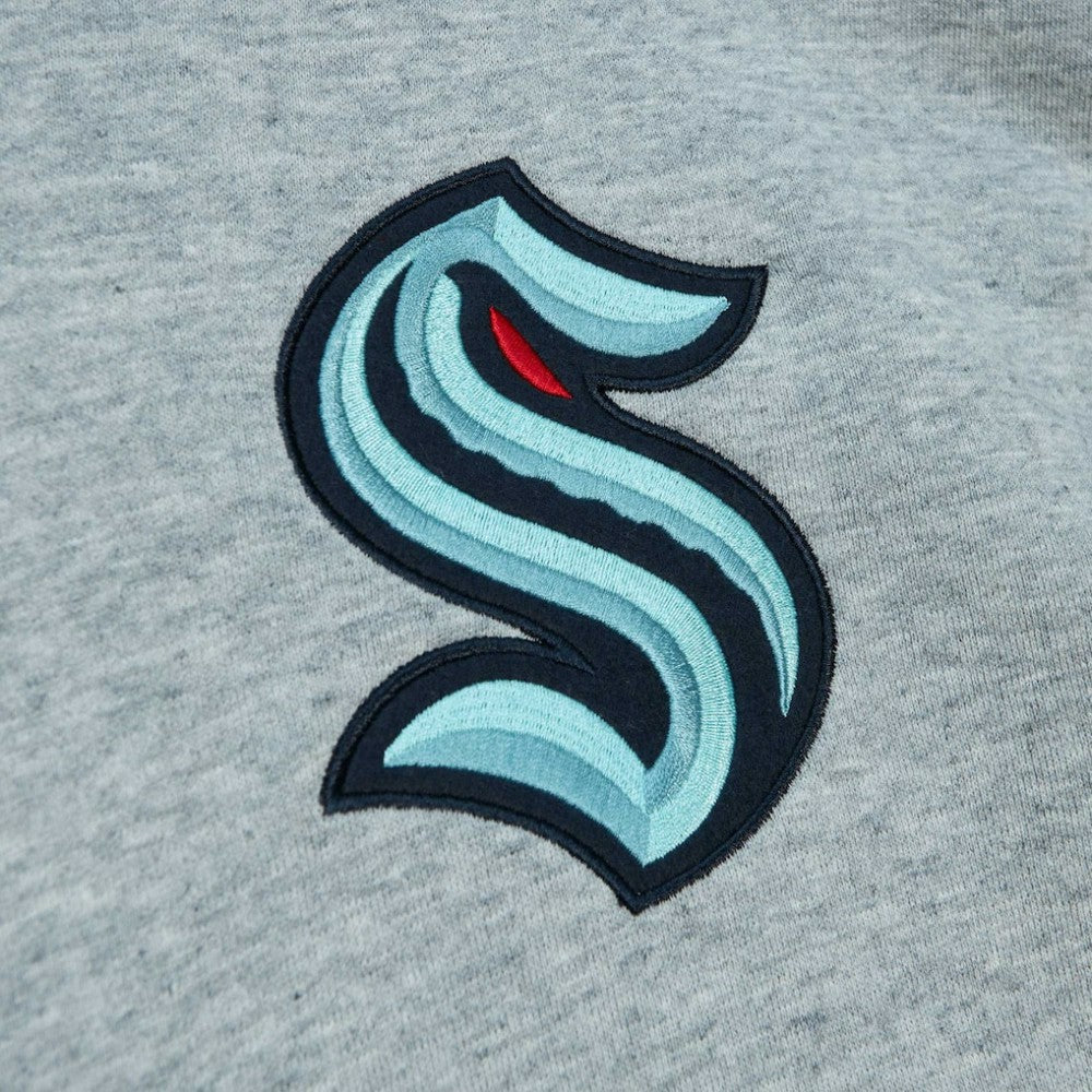 Seattle Kraken Mitchell & Ness Classic French Terry Pullover Hoodie - Heather Gray - NHL