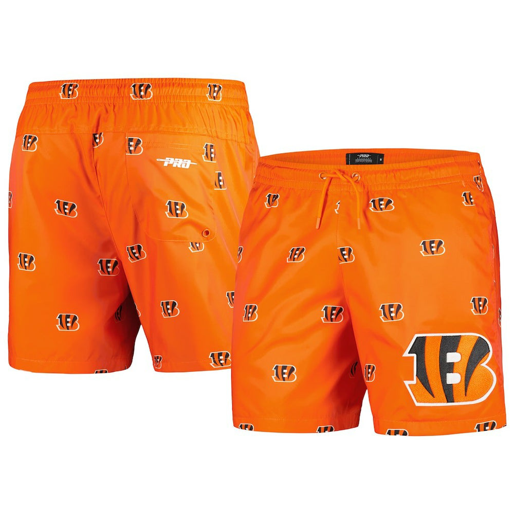 Cincinnati Bengals Pro Standard Allover Print Mini Logo Shorts Orange | NFL