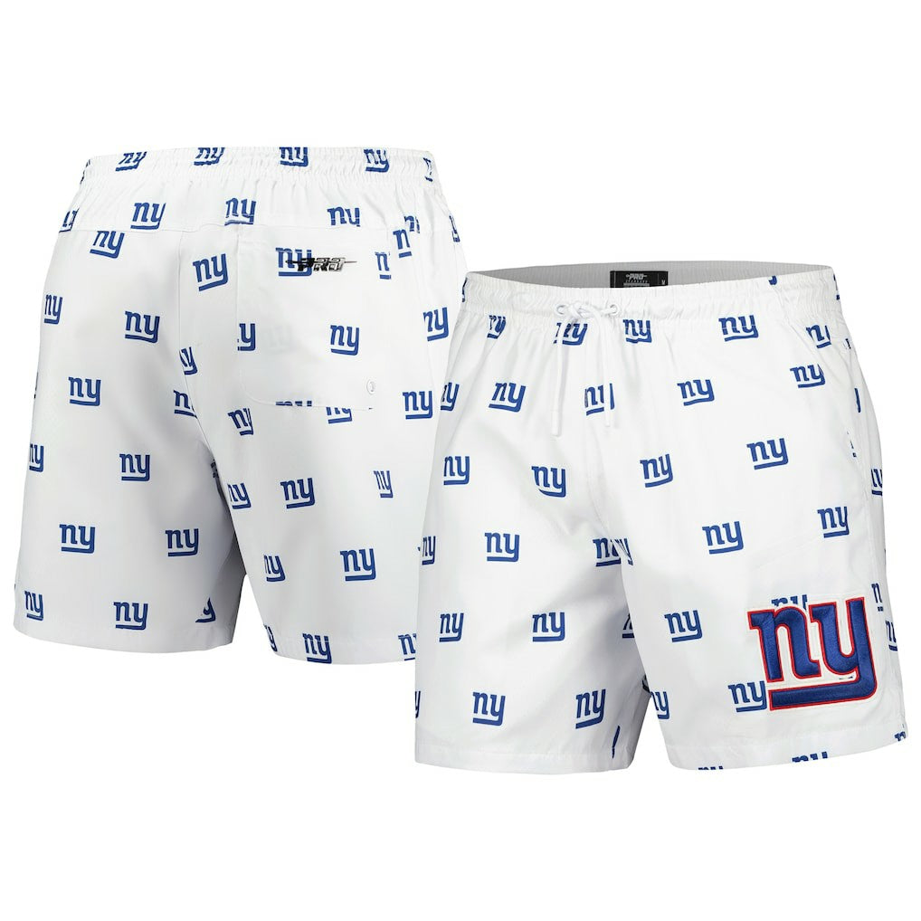 New York Giants Pro Standard Allover Print Mini Logo Shorts White | NFL