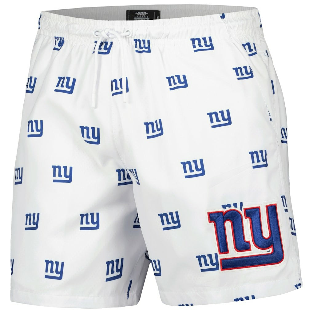 New York Giants Pro Standard Allover Print Mini Logo Shorts White | NFL