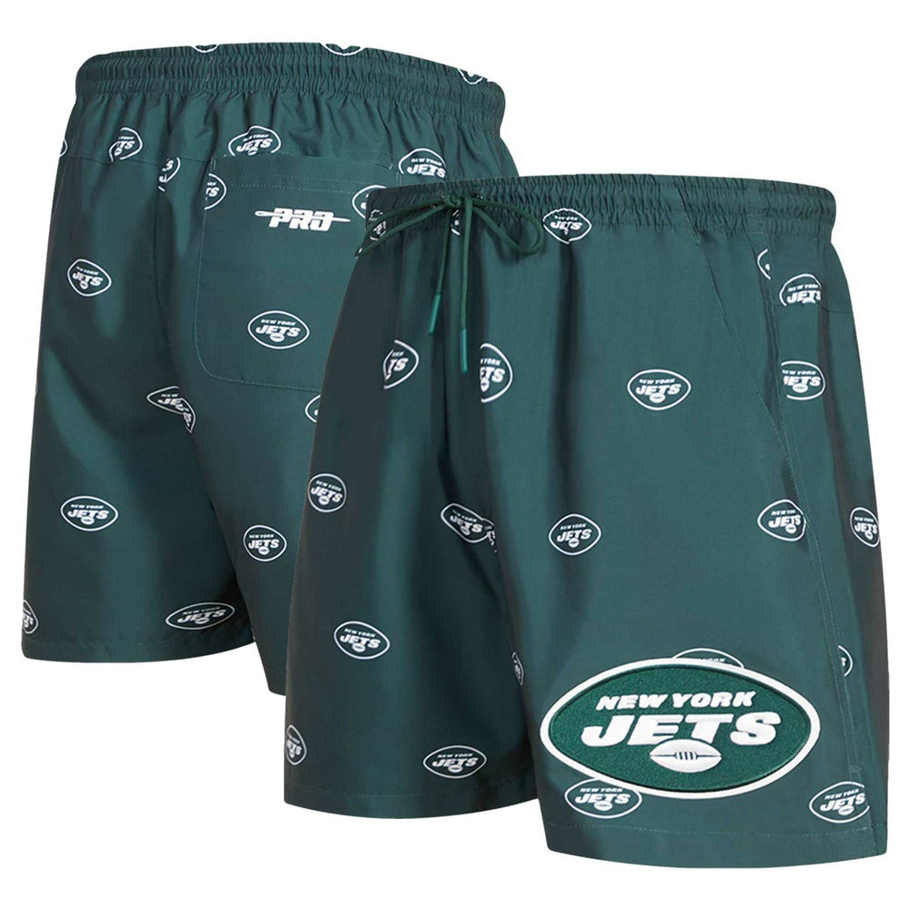 New York Jets Pro Standard Allover Print Mini Logo Shorts Green | NFL