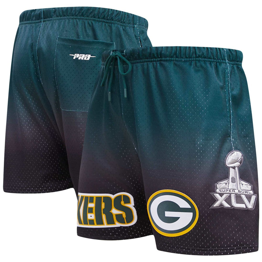 Green Bay Packers Pro Standard Ombre Mesh Shorts Black/Green | NFL