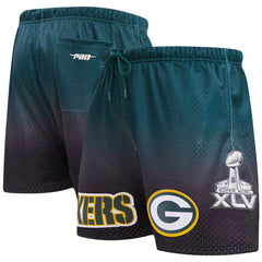 Green Bay Packers Pro Standard Ombre Mesh Shorts Black/Green | NFL