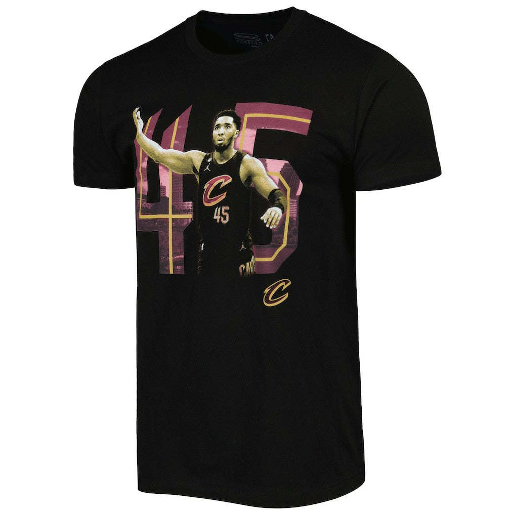Donovan Mitchell Cleveland Cavaliers Stadium Essentials Unisex Player Skyline T-Shirt Black - NBA