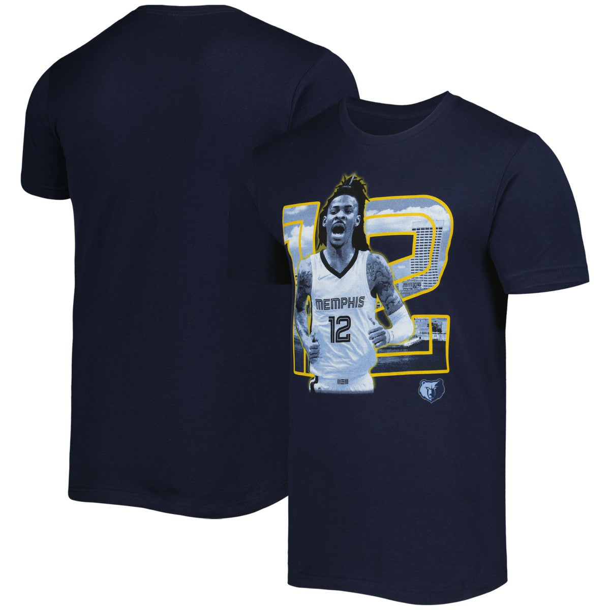 Ja Morant Memphis Grizzlies Stadium Essentials Unisex Player Skyline T-Shirt Navy - NBA
