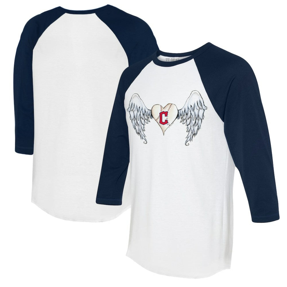 Cleveland Guardians Tiny Turnip Women's Angel Wings 3/4-Sleeve Raglan T-Shirt - MLB