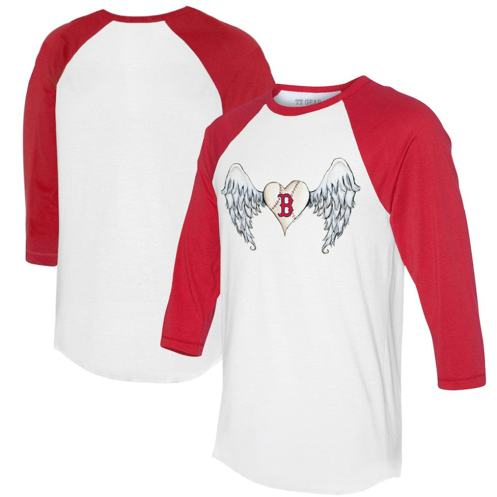 Boston Red Sox Tiny Turnip Women's Angel Wings 3/4-Sleeve Raglan T-Shirt - MLB