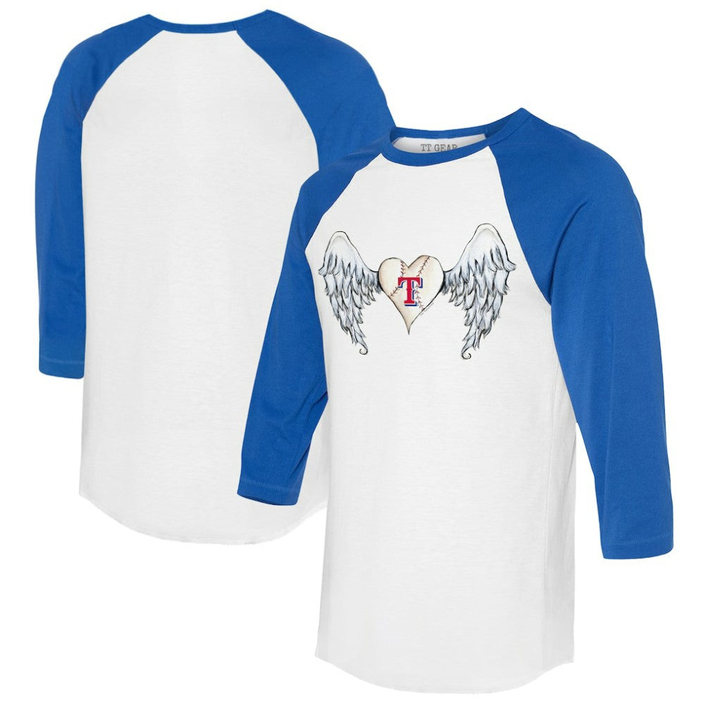 Texas Rangers Tiny Turnip Women's Angel Wings 3/4-Sleeve Raglan T-Shirt - MLB