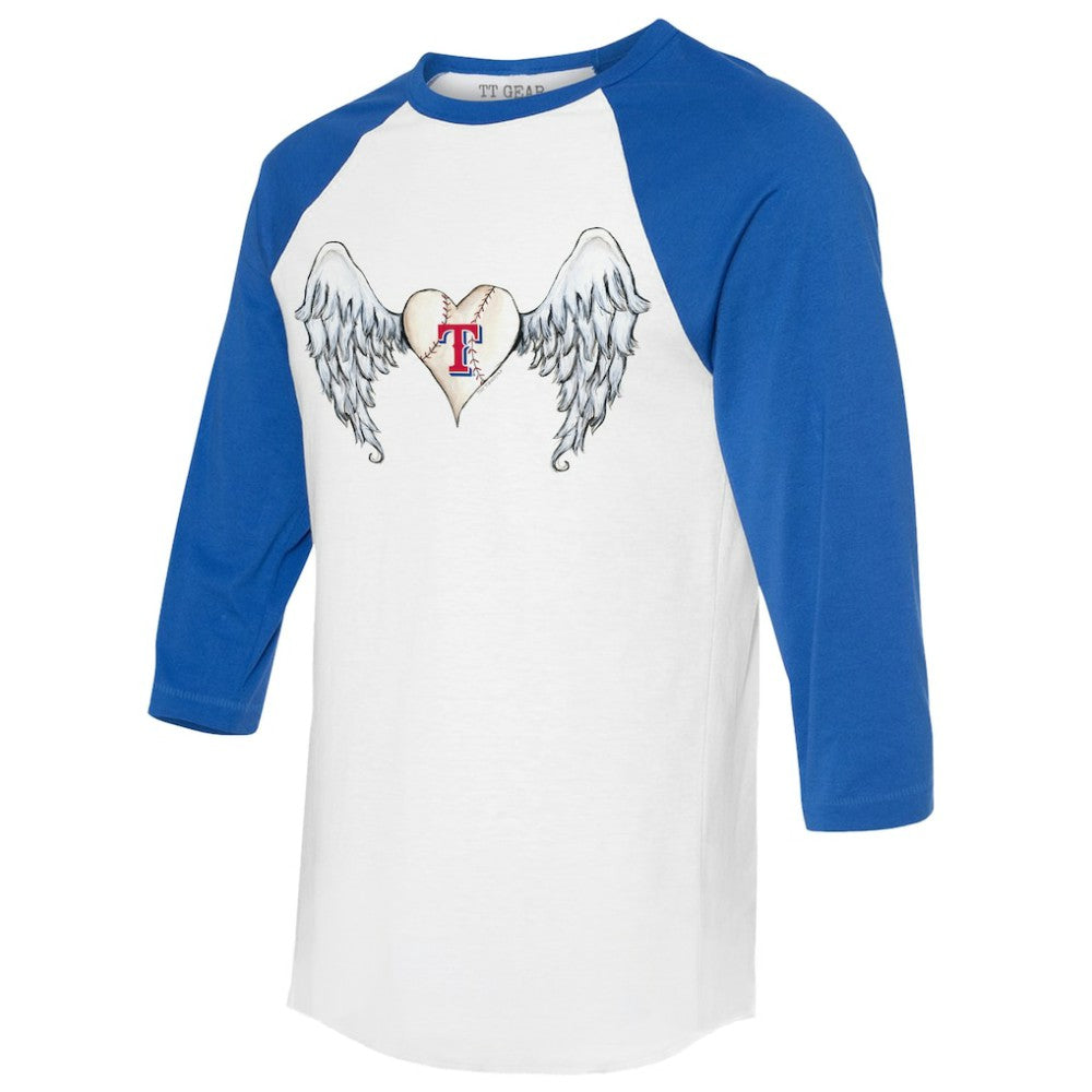 Texas Rangers Tiny Turnip Women's Angel Wings 3/4-Sleeve Raglan T-Shirt - MLB