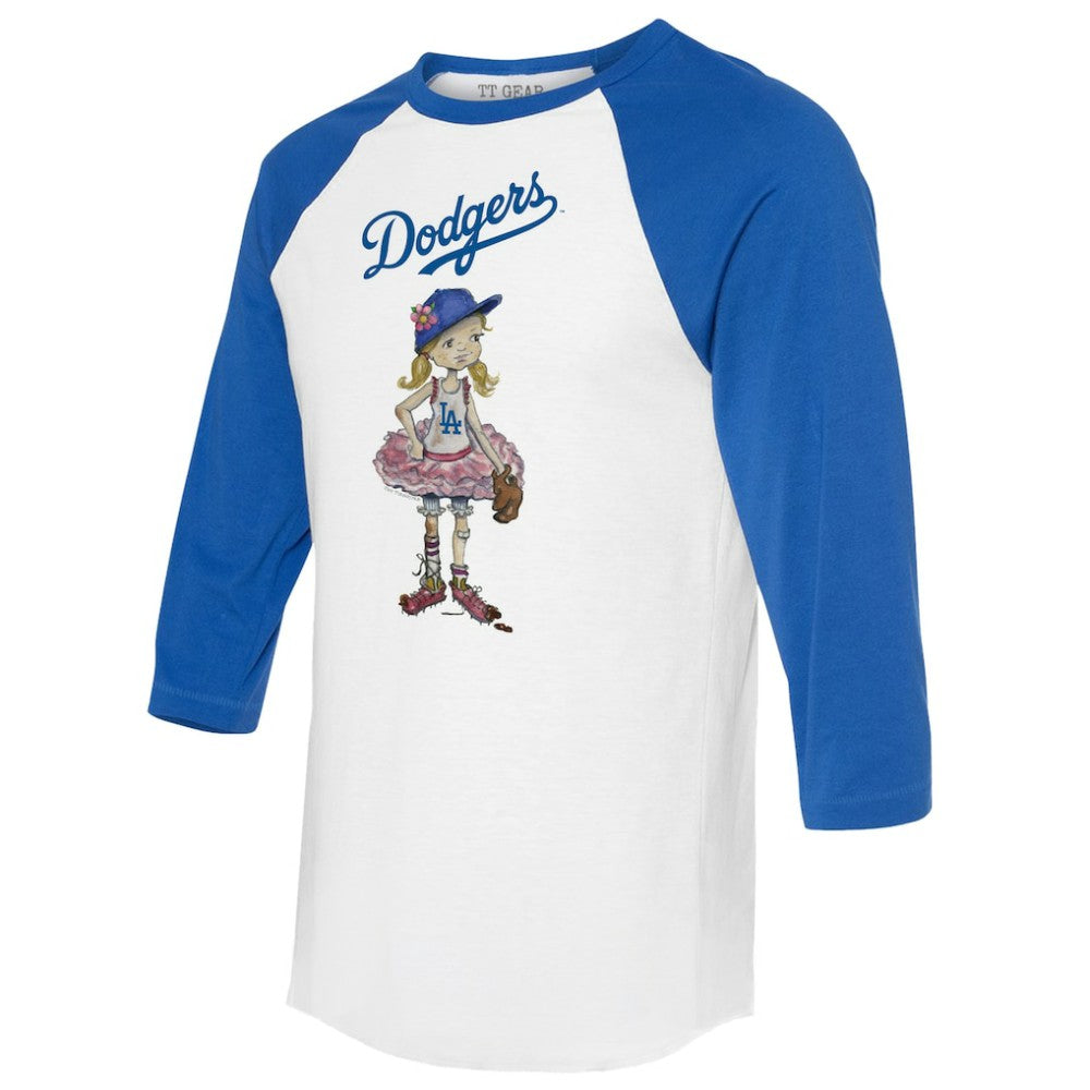 Los Angeles Dodgers Tiny Turnip Women's Babes 3/4-Sleeve Raglan T-Shirt - MLB