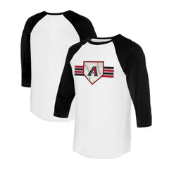 Arizona Diamondbacks Tiny Turnip Women's Base Stripe 3/4-Sleeve Raglan T-Shirt - MLB