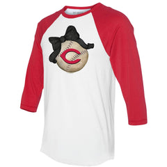 Cincinnati Reds Tiny Turnip Women's Baseball Bow 3/4-Sleeve Raglan T-Shirt - MLB