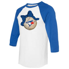 Toronto Blue Jays Tiny Turnip Women's Baseball Bow 3/4-Sleeve Raglan T-Shirt - MLB