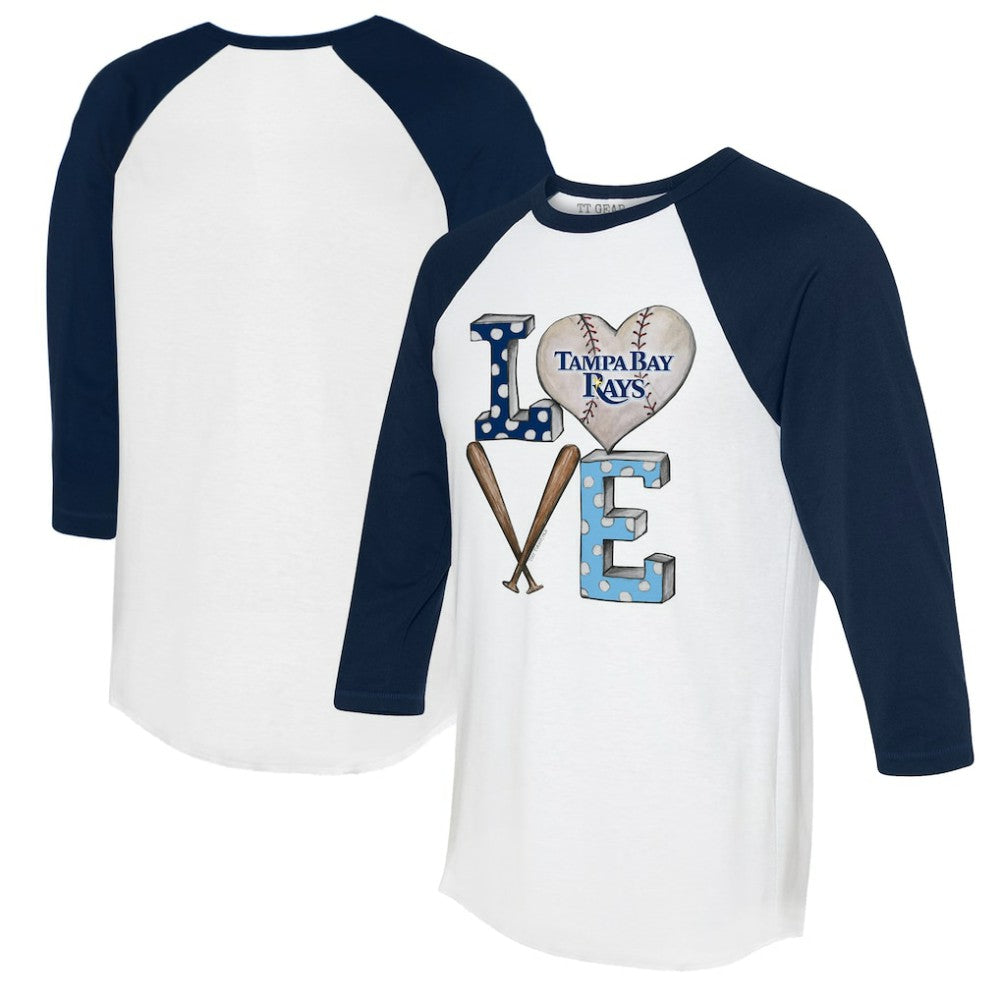Tampa Bay Rays Tiny Turnip Women's Baseball Love Raglan 3/4-Sleeve T-Shirt - MLB